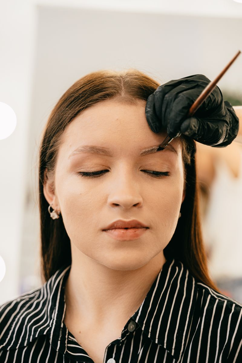 Microblading and brow shaping