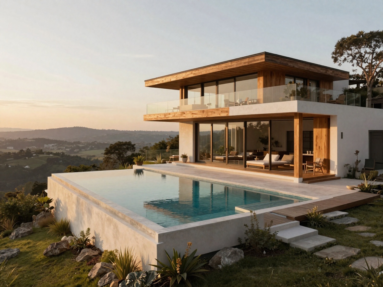 Renovated hillside home with infinity pool