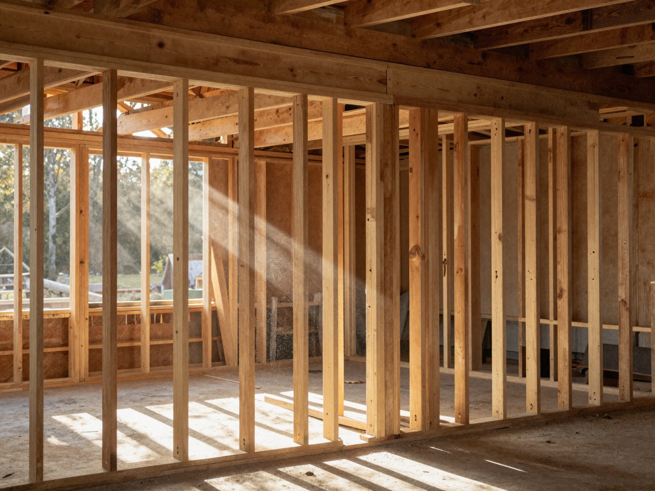 Timber and steel framing on a Meridian build